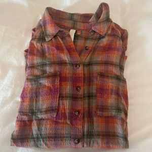 Pilcro Anthropologie Relaxed Plaid Button down